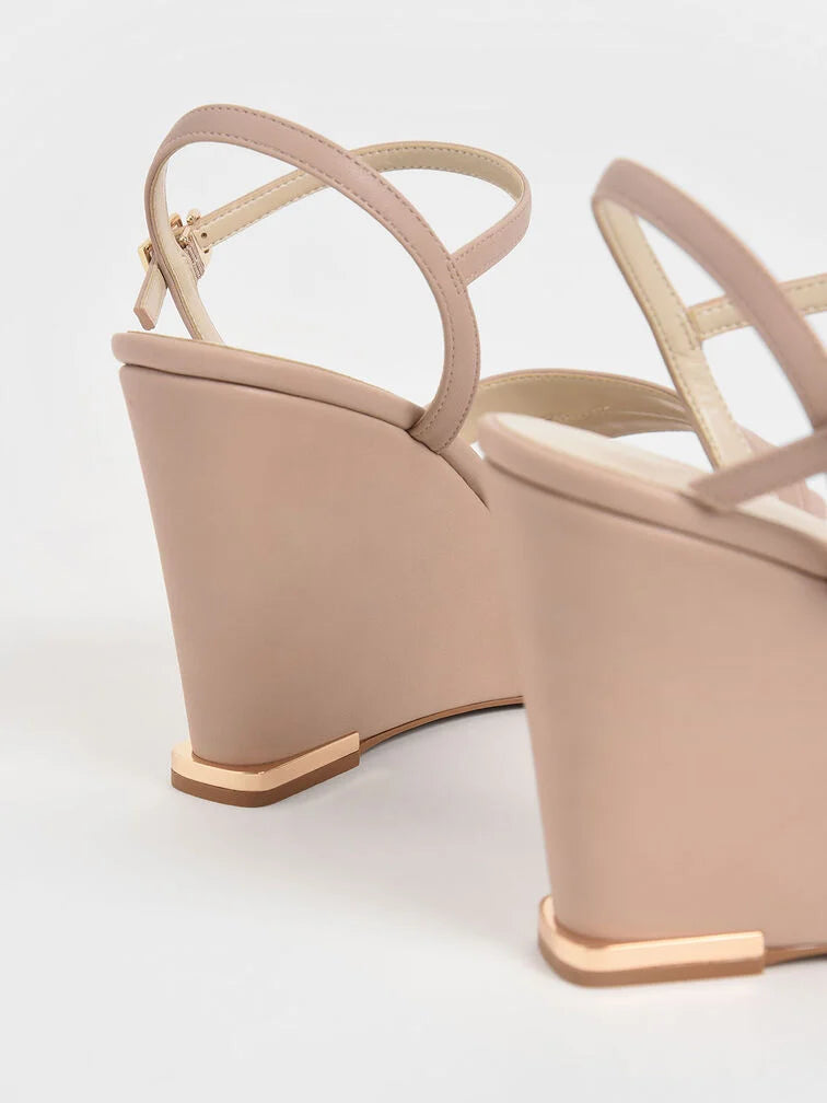 Charles & Keith Asymmetric Strap Platform Wedges
