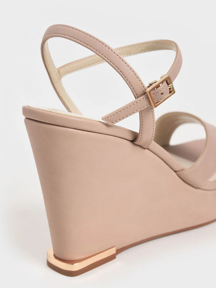 Charles & Keith Asymmetric Strap Platform Wedges