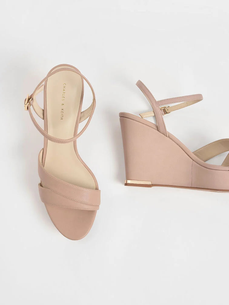 Charles & Keith Asymmetric Strap Platform Wedges