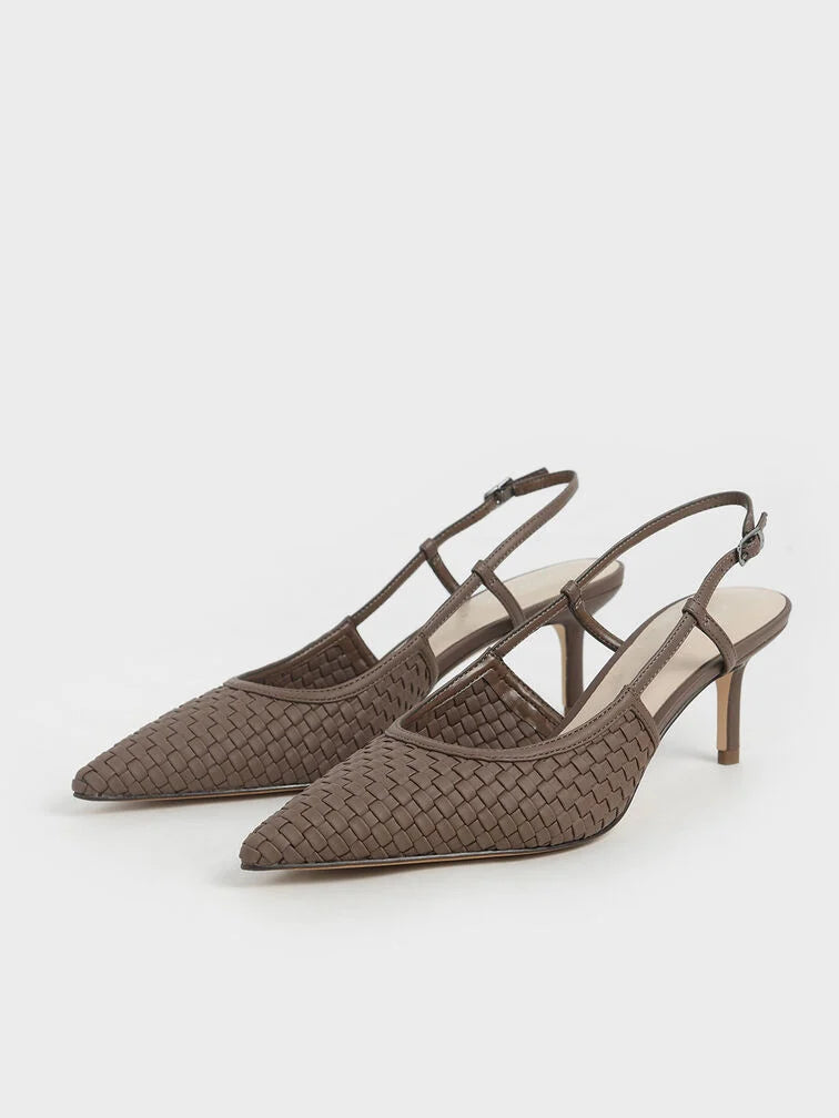 Charles & Keith Woven Slingback Pumps
