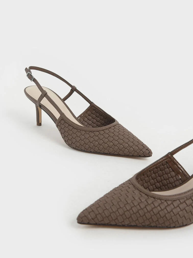 Charles & Keith Woven Slingback Pumps