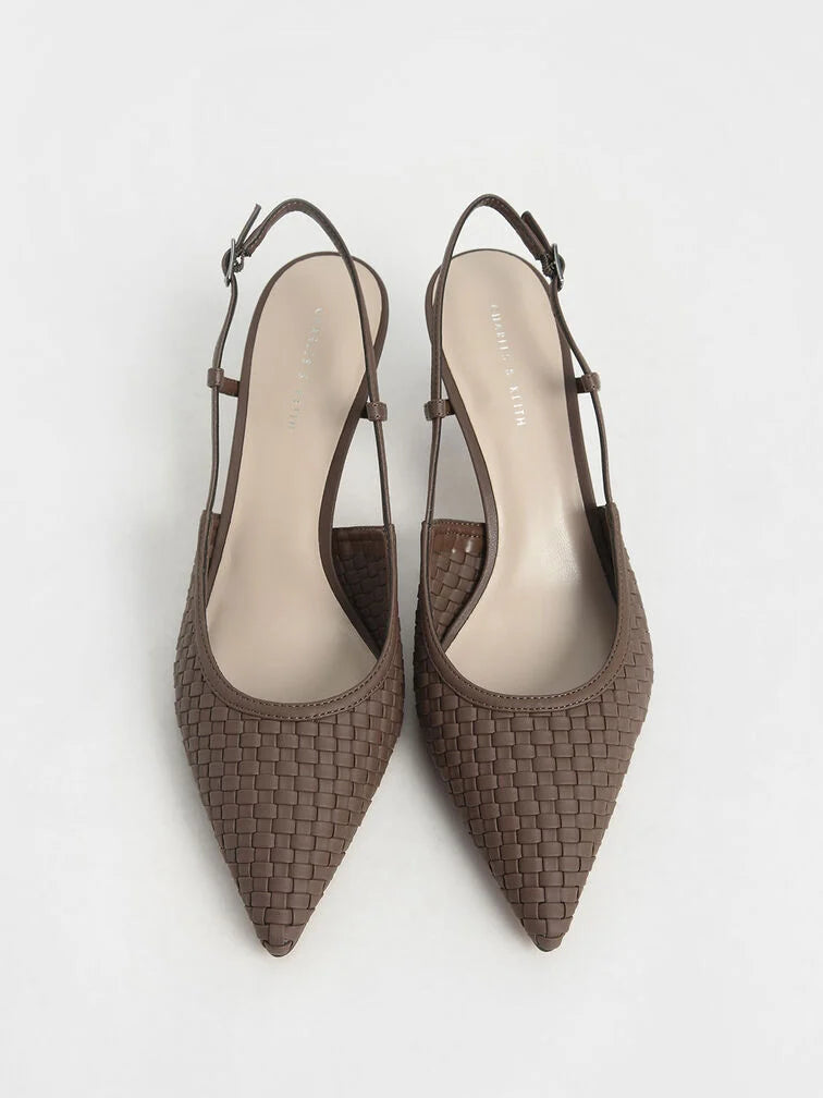 Charles & Keith Woven Slingback Pumps