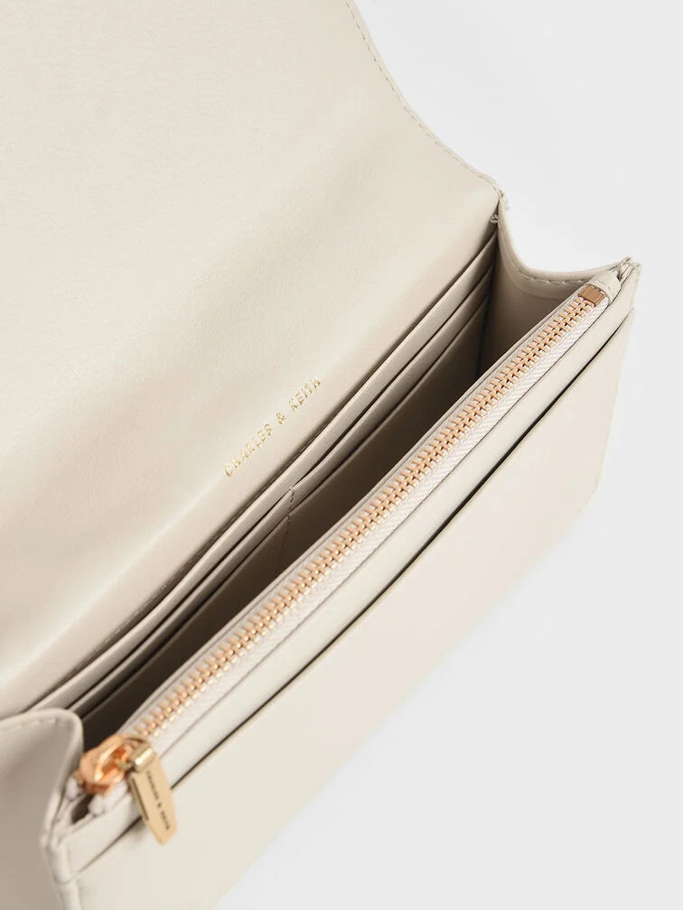 Charles & Keith Paffuto Chain Handle Quilted Long Wallet