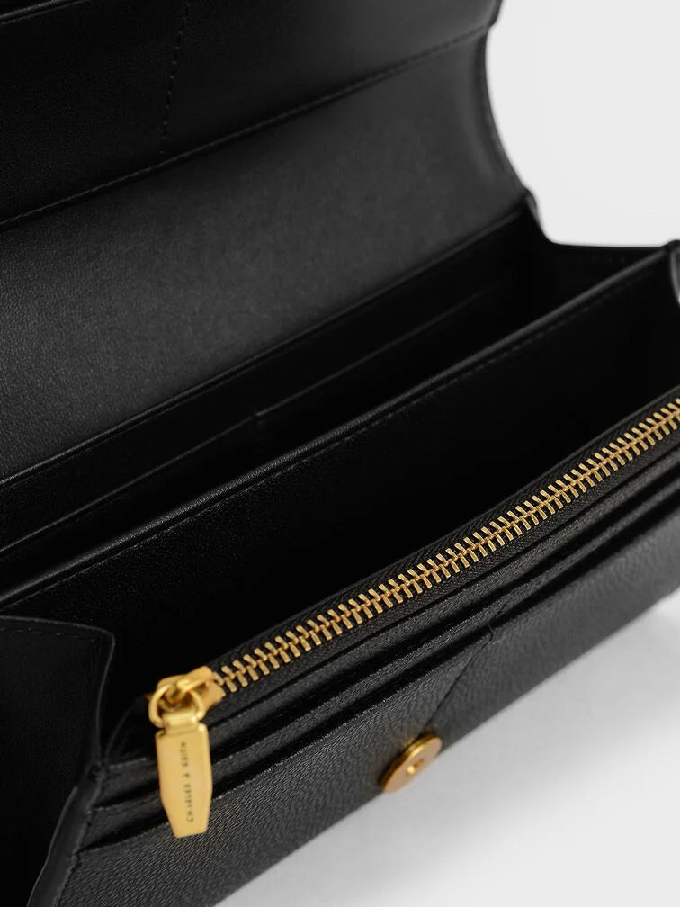 Charles & Keith Briony Curved Flap Long Wallet