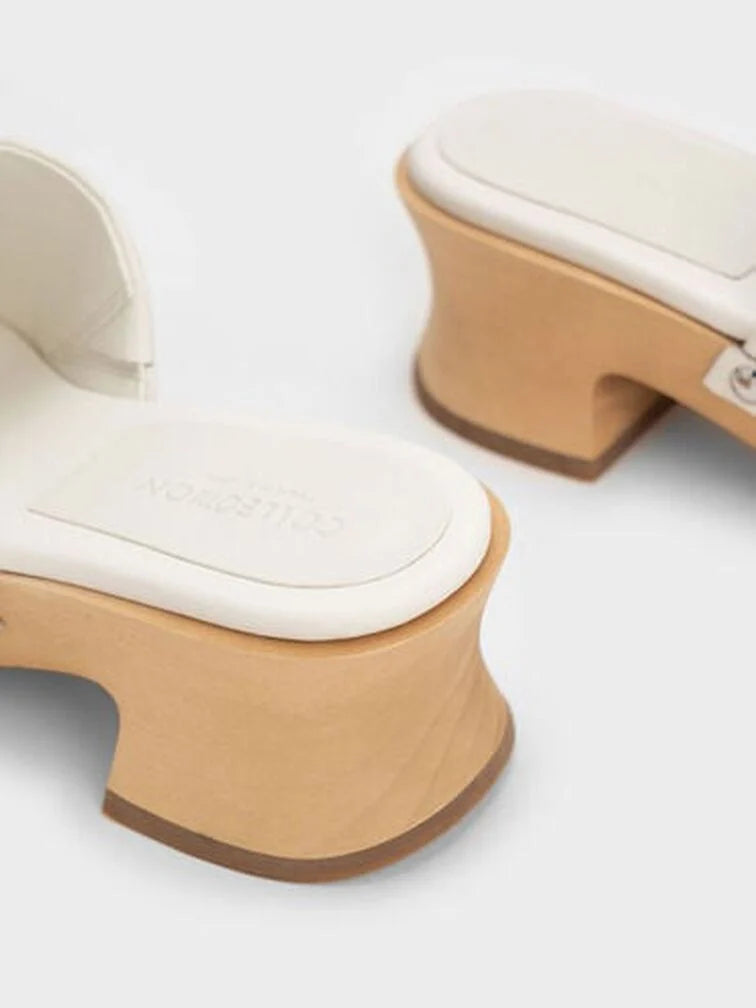Charles & Keith Gabine Studded Leather Open-Toe Clogs