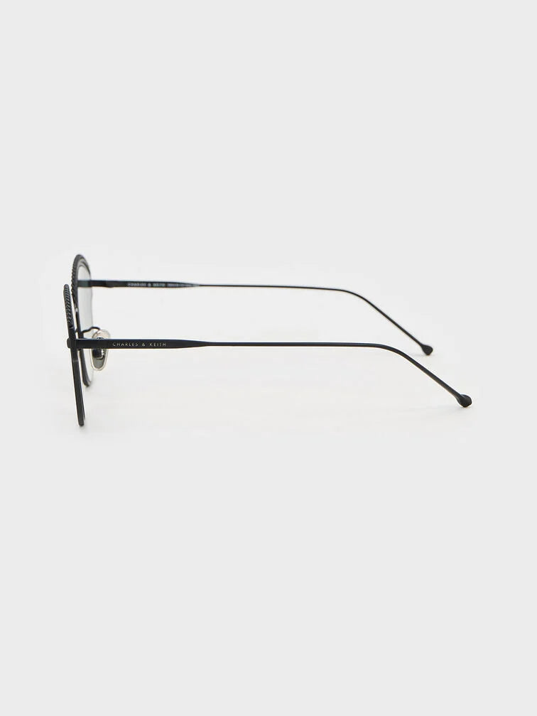 Charles & Keith Braided Wire-Frame Cateye Sunglasses