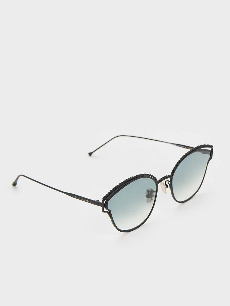 Charles & Keith Braided Wire-Frame Cateye Sunglasses