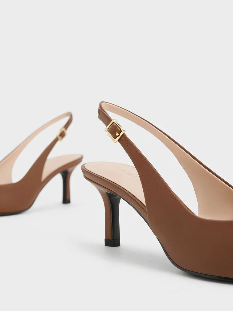 Charles & Keith Leslie Metallic-Accent Slingback Pumps