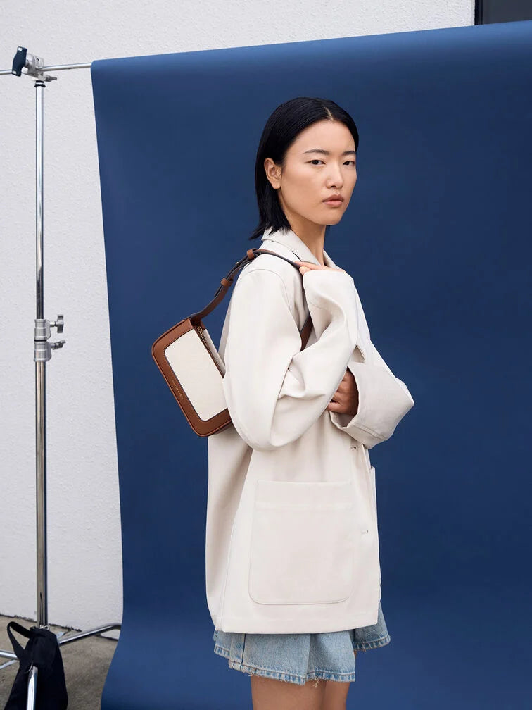 Charles & Keith Daylla Canvas Shoulder Bag