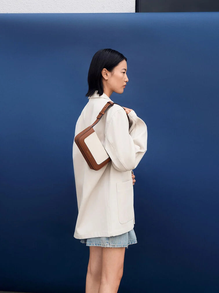 Charles & Keith Daylla Canvas Shoulder Bag