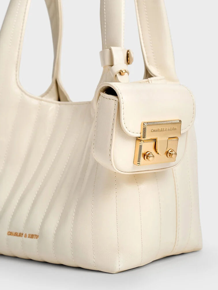 Charles & Keith Donna Crinkle-Effect Tote Bag