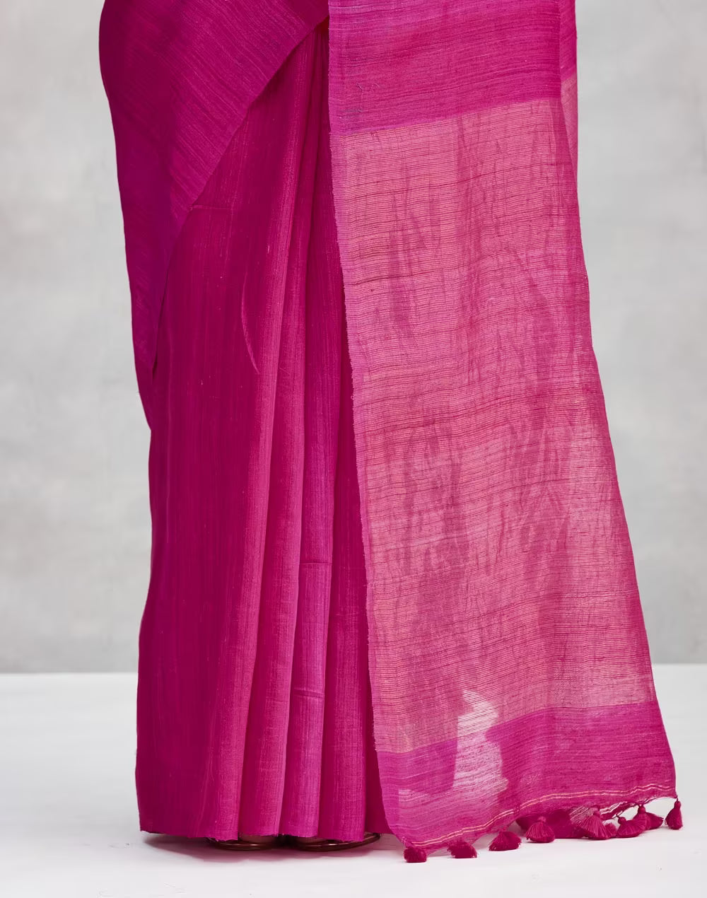 Pink Silk Hand Woven Sari