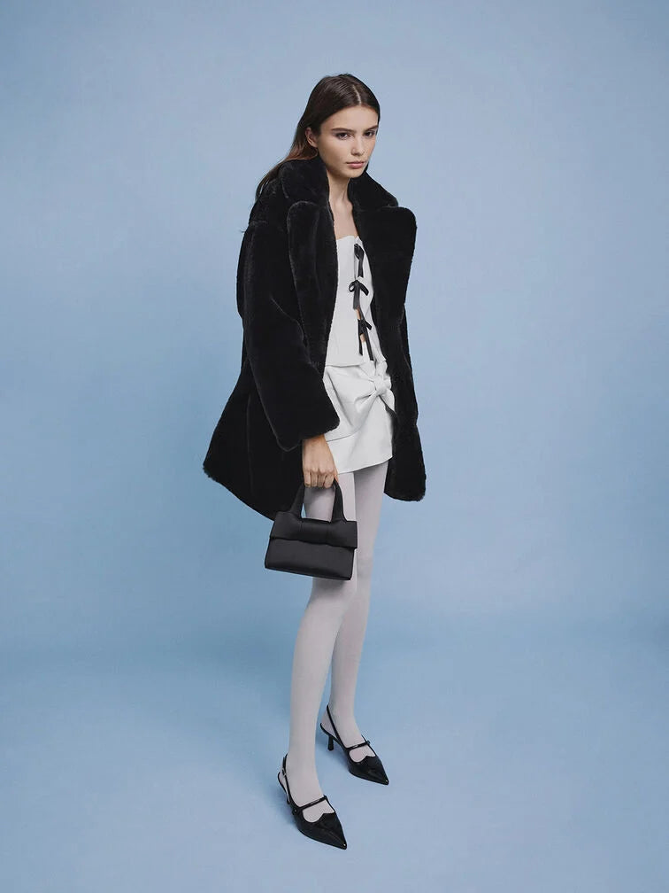 Charles & Keith Satin Bow Bucket Bag
