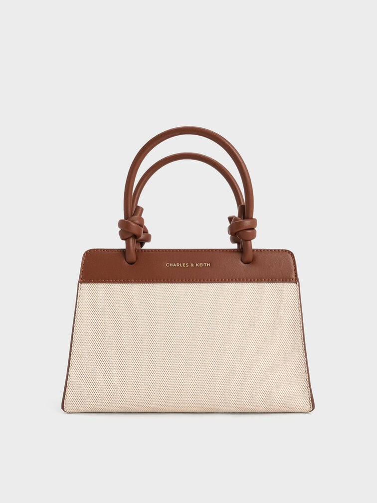 Charles & Keith Sabine Canvas Knotted-Handle Tote Bag