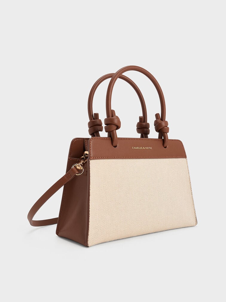 Charles & Keith Sabine Canvas Knotted-Handle Tote Bag