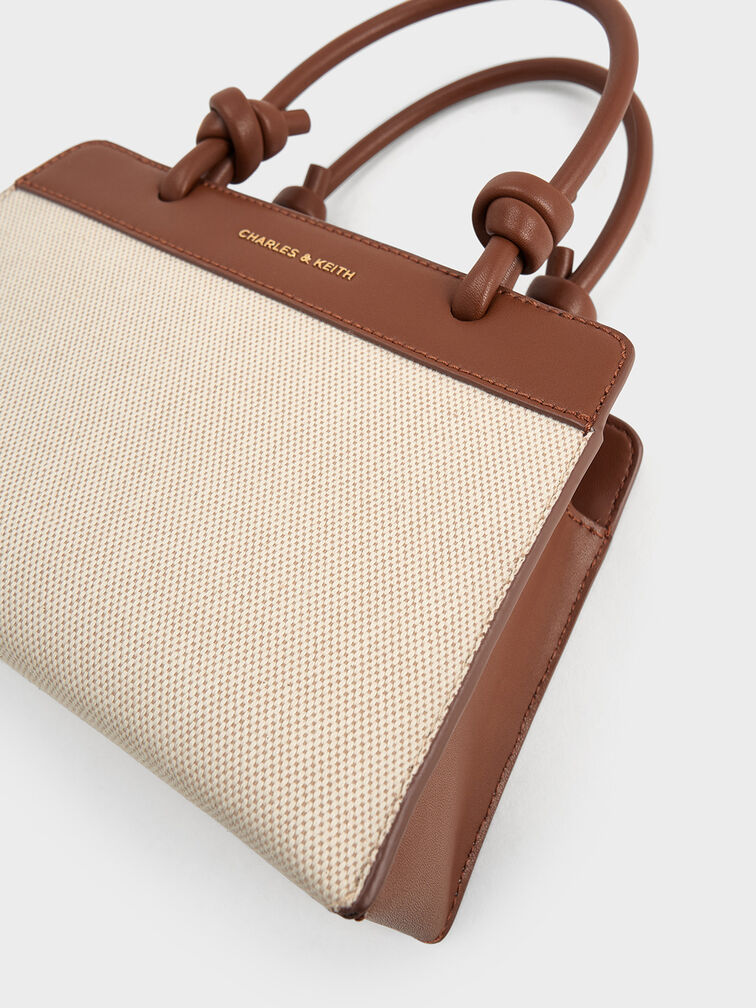 Charles & Keith Sabine Canvas Knotted-Handle Tote Bag