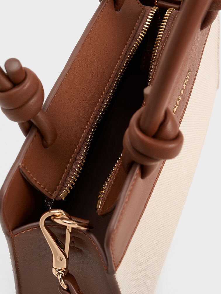 Charles & Keith Sabine Canvas Knotted-Handle Tote Bag