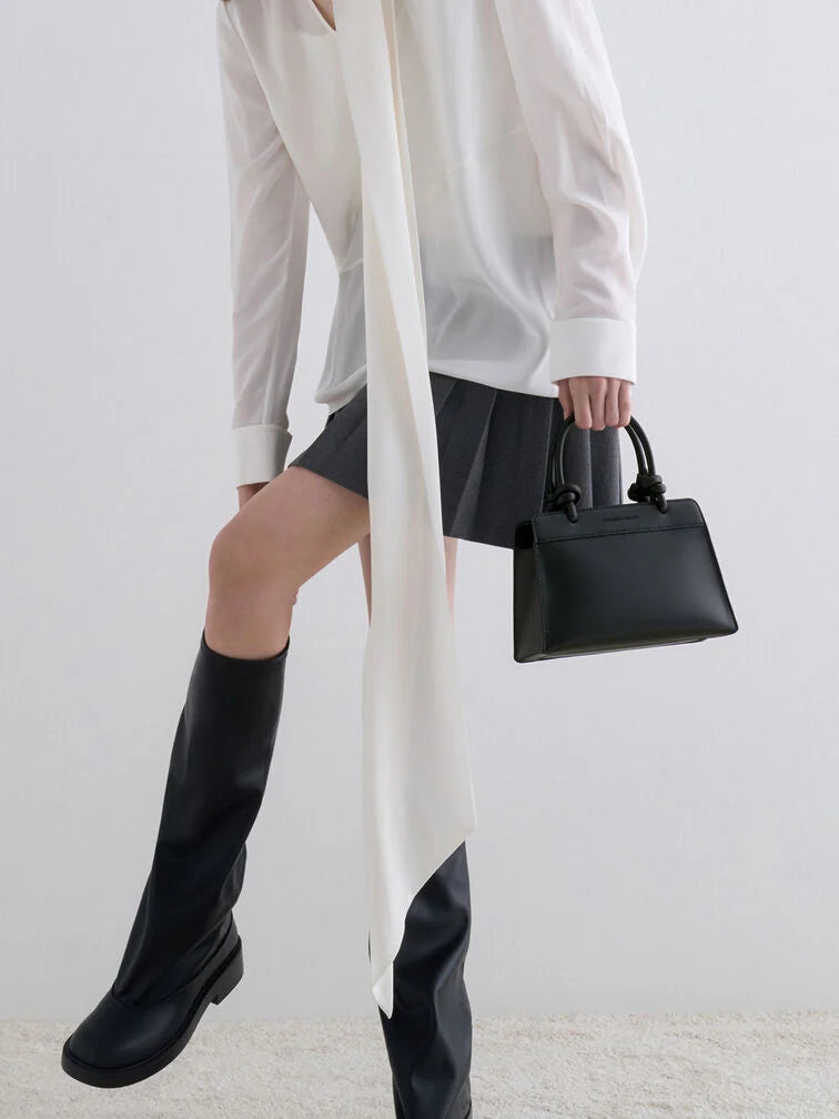 Charles & Keith Sabine Knotted-Handle Trapeze Tote Bag