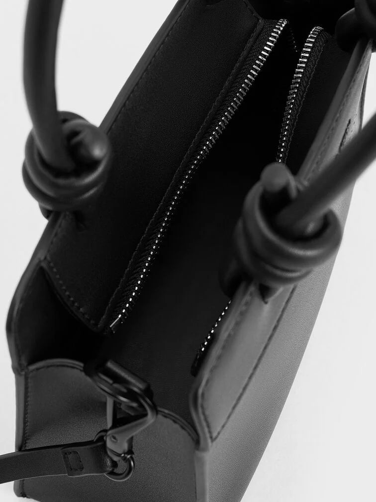 Charles & Keith Sabine Knotted-Handle Trapeze Tote Bag