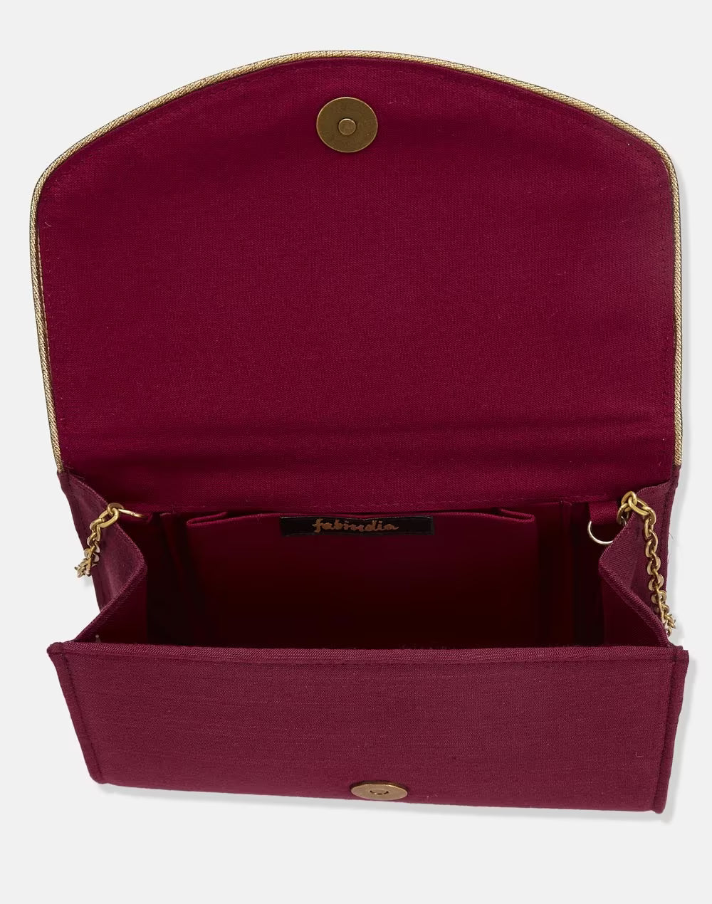 Red Round Flap Foldover Clutch