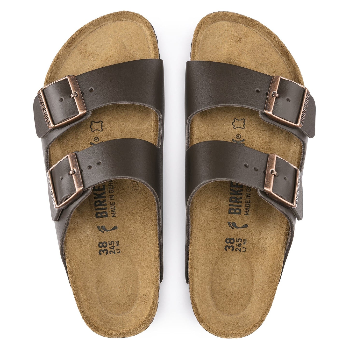 BIRKENSTOCK Arizona Natural Leather - Brown/Dark Brown