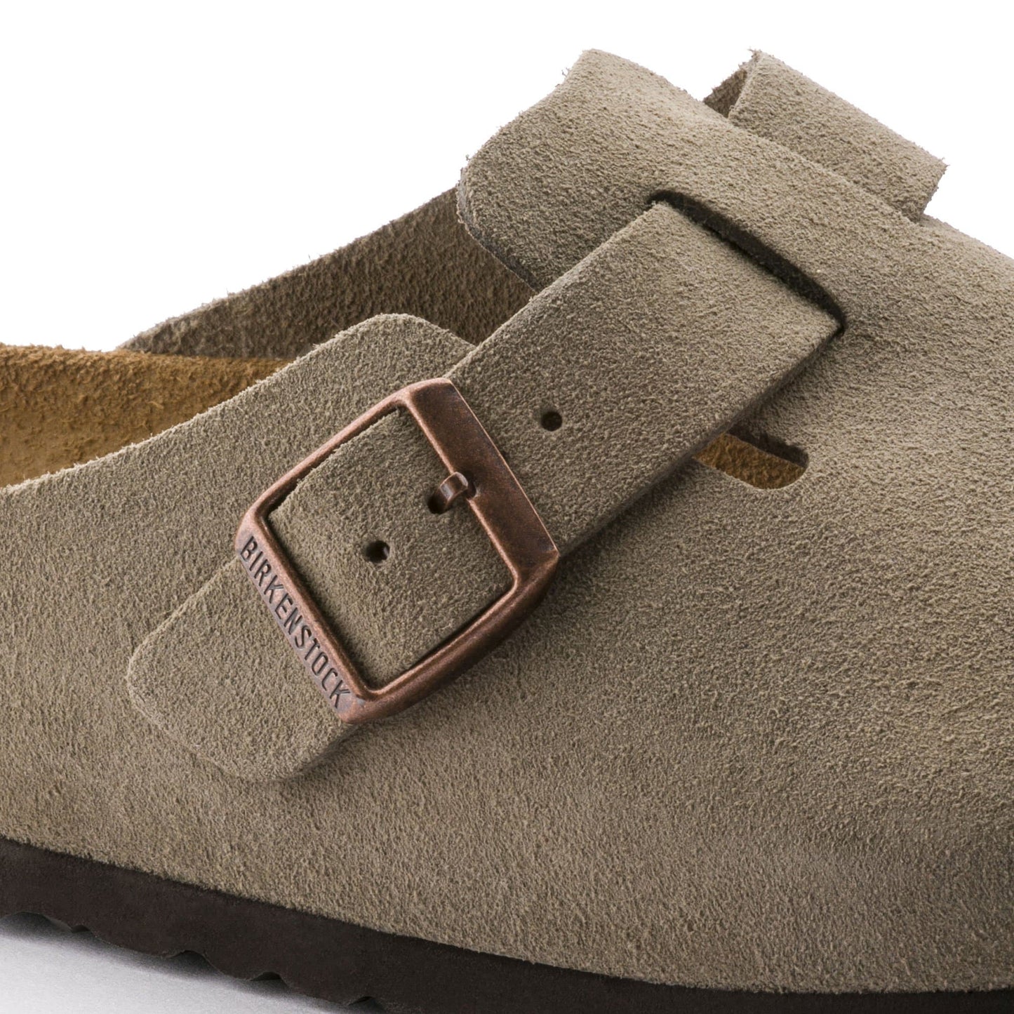 BIRKENSTOCK Boston Soft Footbed Suede Leather - Gray/Taupe