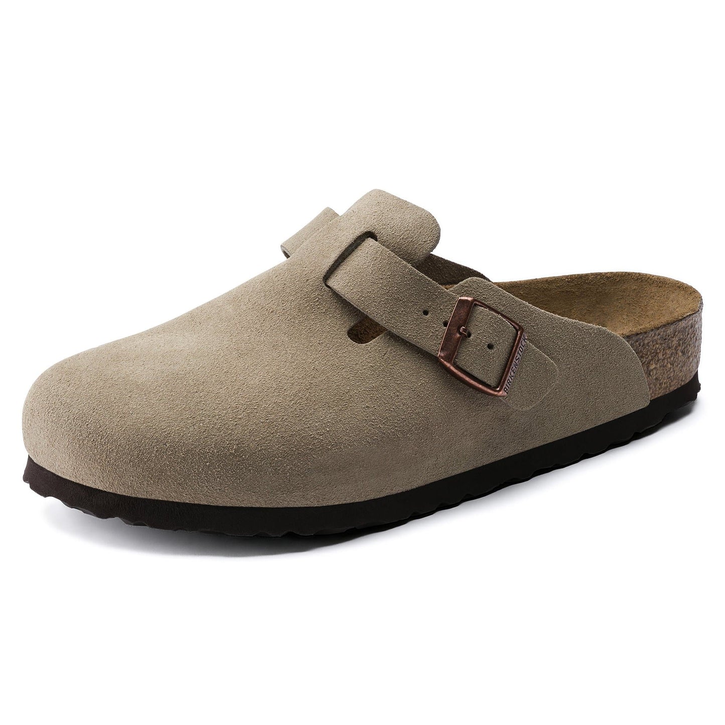 BIRKENSTOCK Boston Soft Footbed Suede Leather - Gray/Taupe