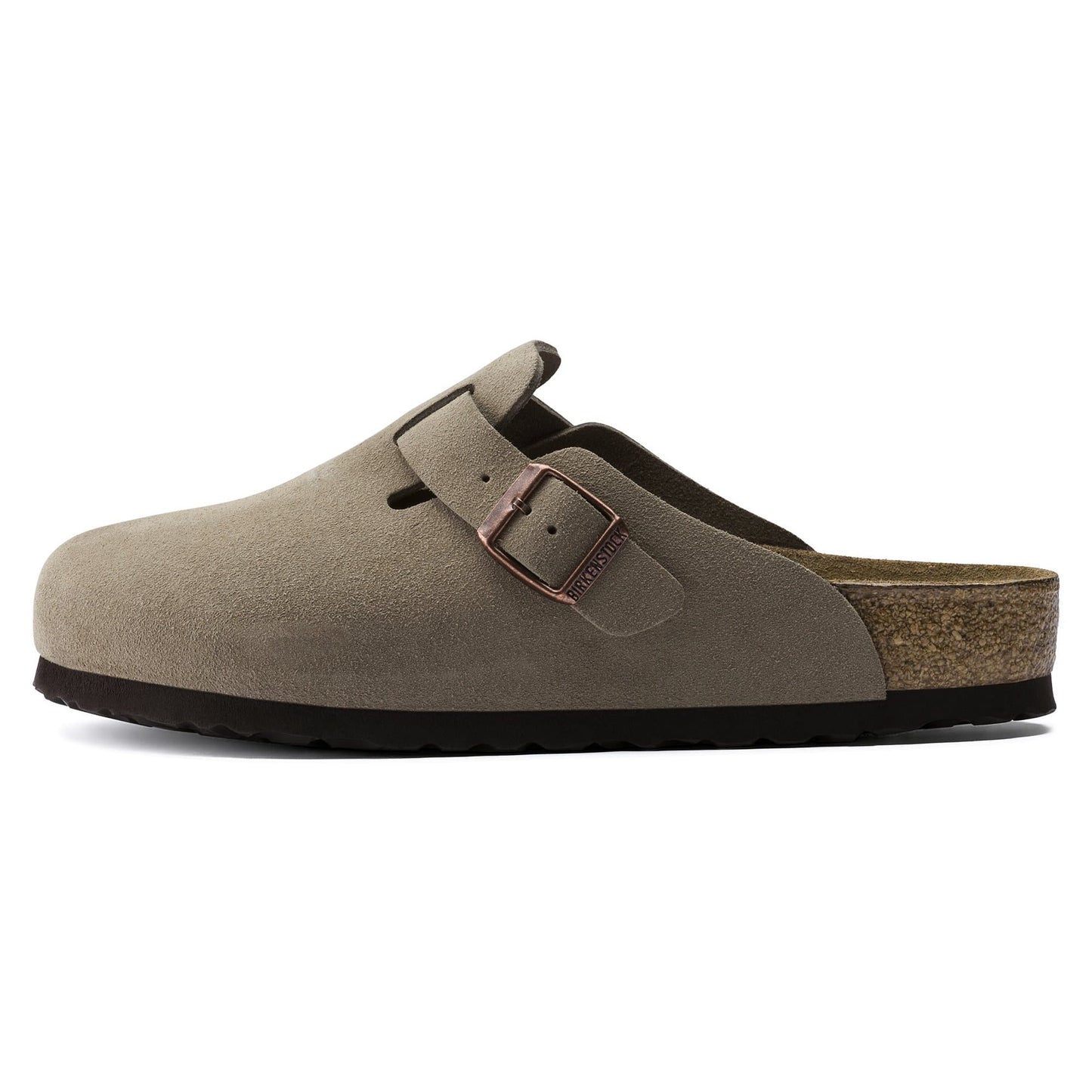 BIRKENSTOCK Boston Soft Footbed Suede Leather - Gray/Taupe