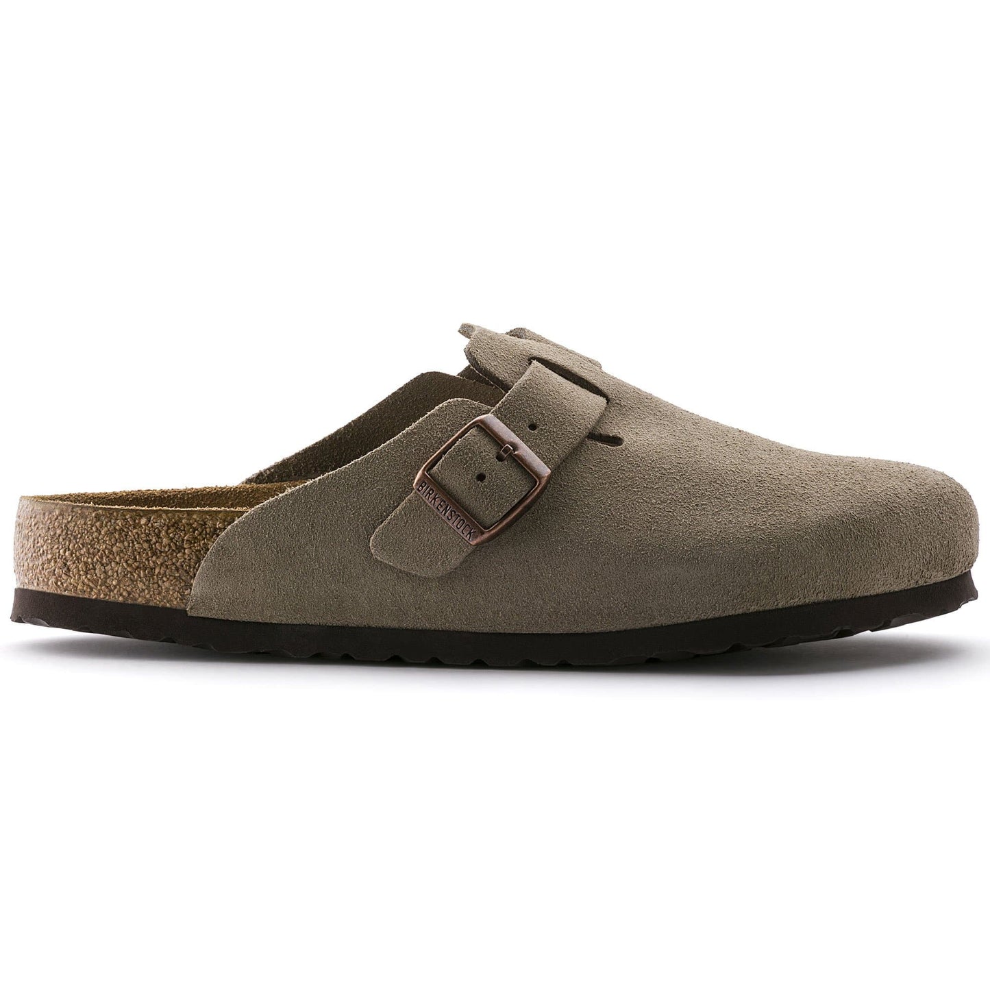 BIRKENSTOCK Boston Soft Footbed Suede Leather - Gray/Taupe