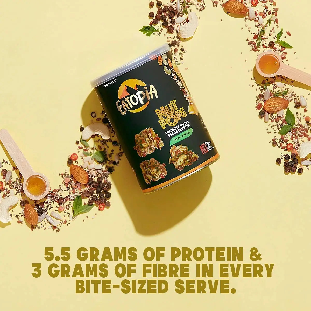 Eatopia Nut Pops Pepper & Herbs Flavour Nuts & Seeds Healty Snack 100 g