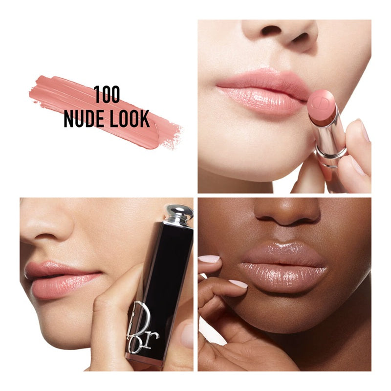 DIOR Addict Shine 90% Natural Origin Refillable Lipstick - 100 Nude Look