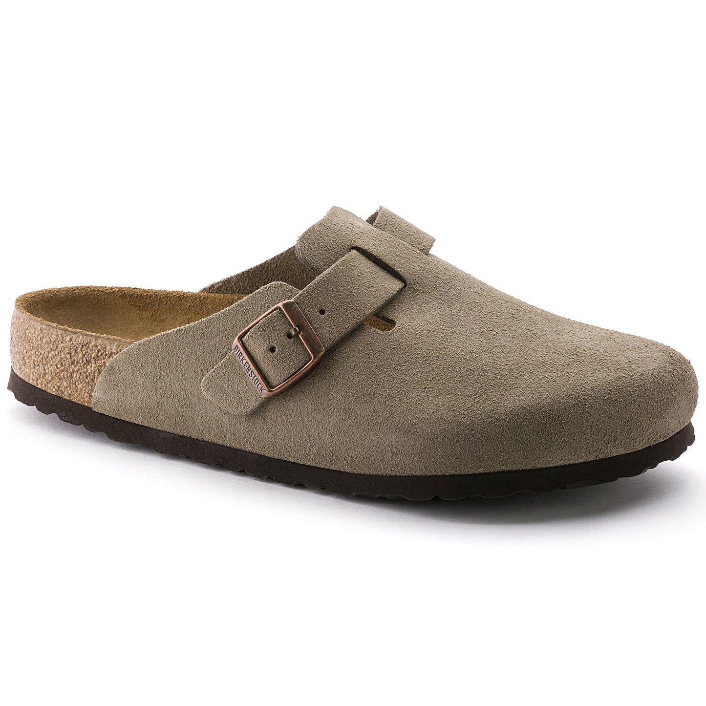 BIRKENSTOCK Boston Soft Footbed Suede Leather - Gray/Taupe
