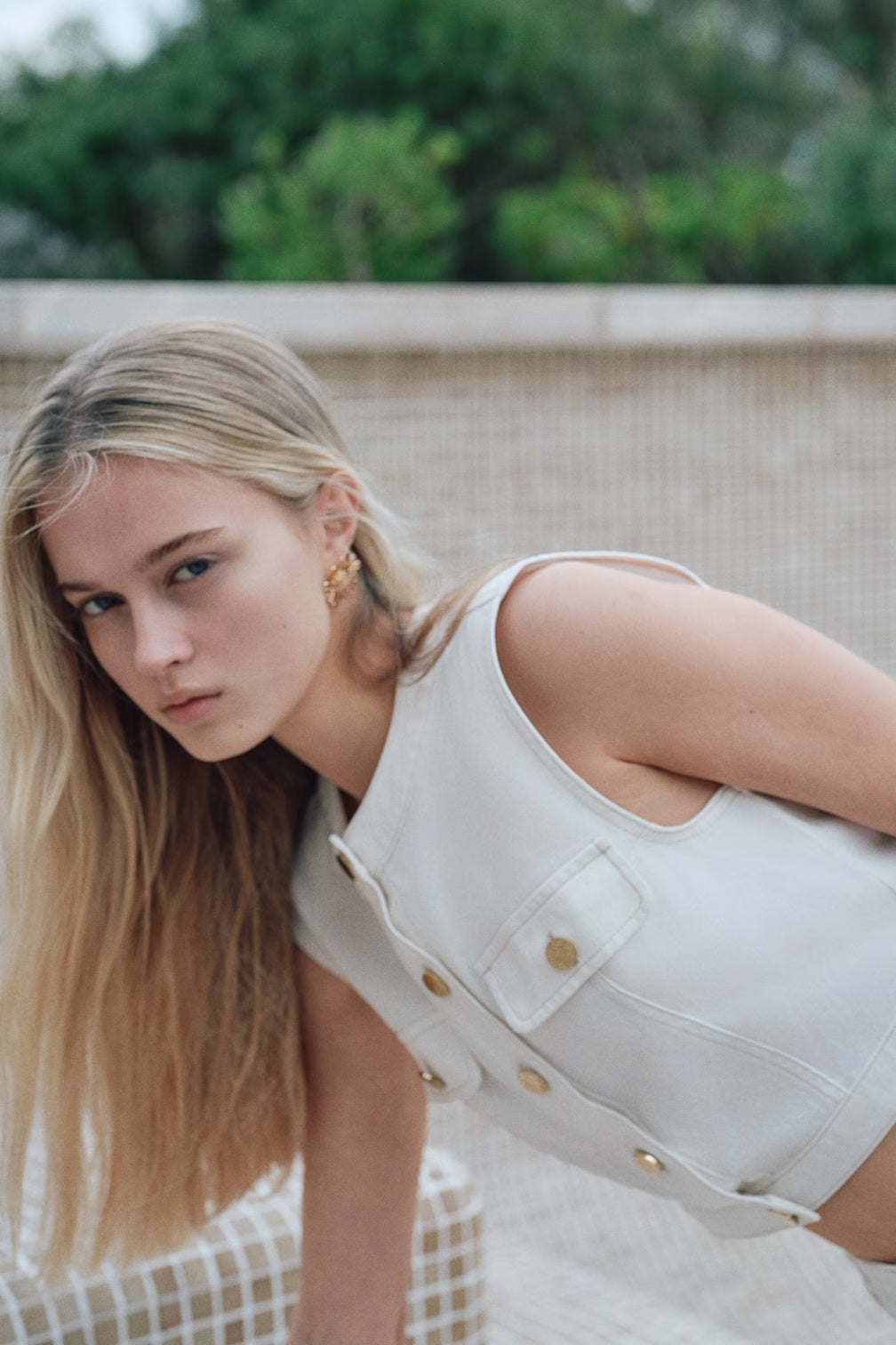H&M Cropped Denim Top