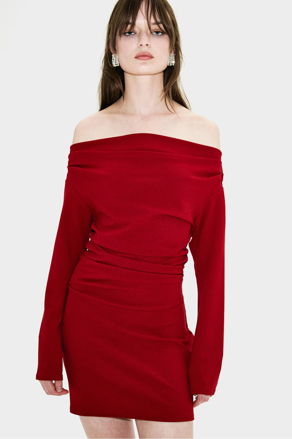 H&M Draped Off-The-Shoulder Dress