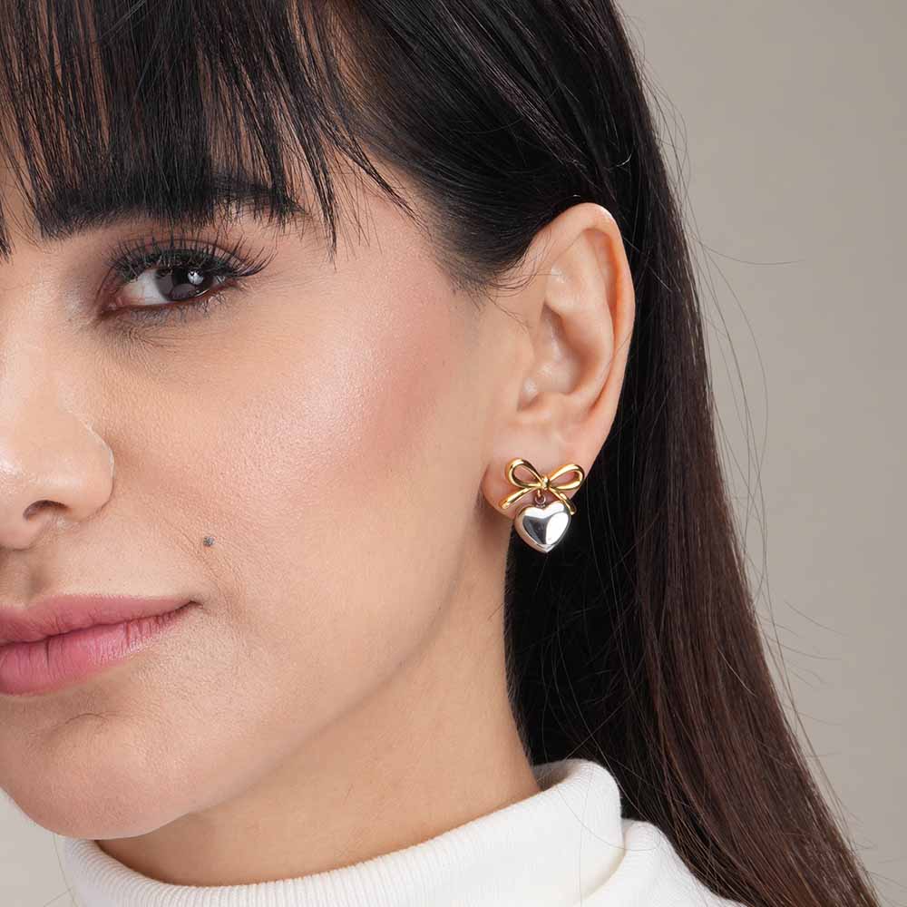 Bi-metal Wrapped With Love Earrings