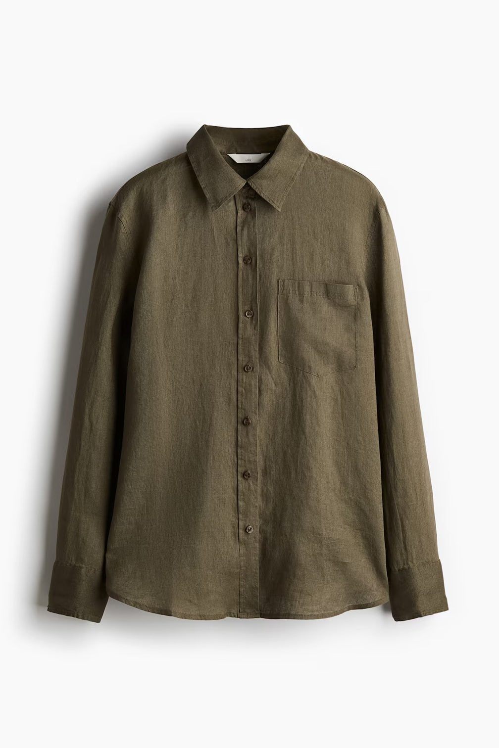 H&M Linen Shirt - Black/Khaki