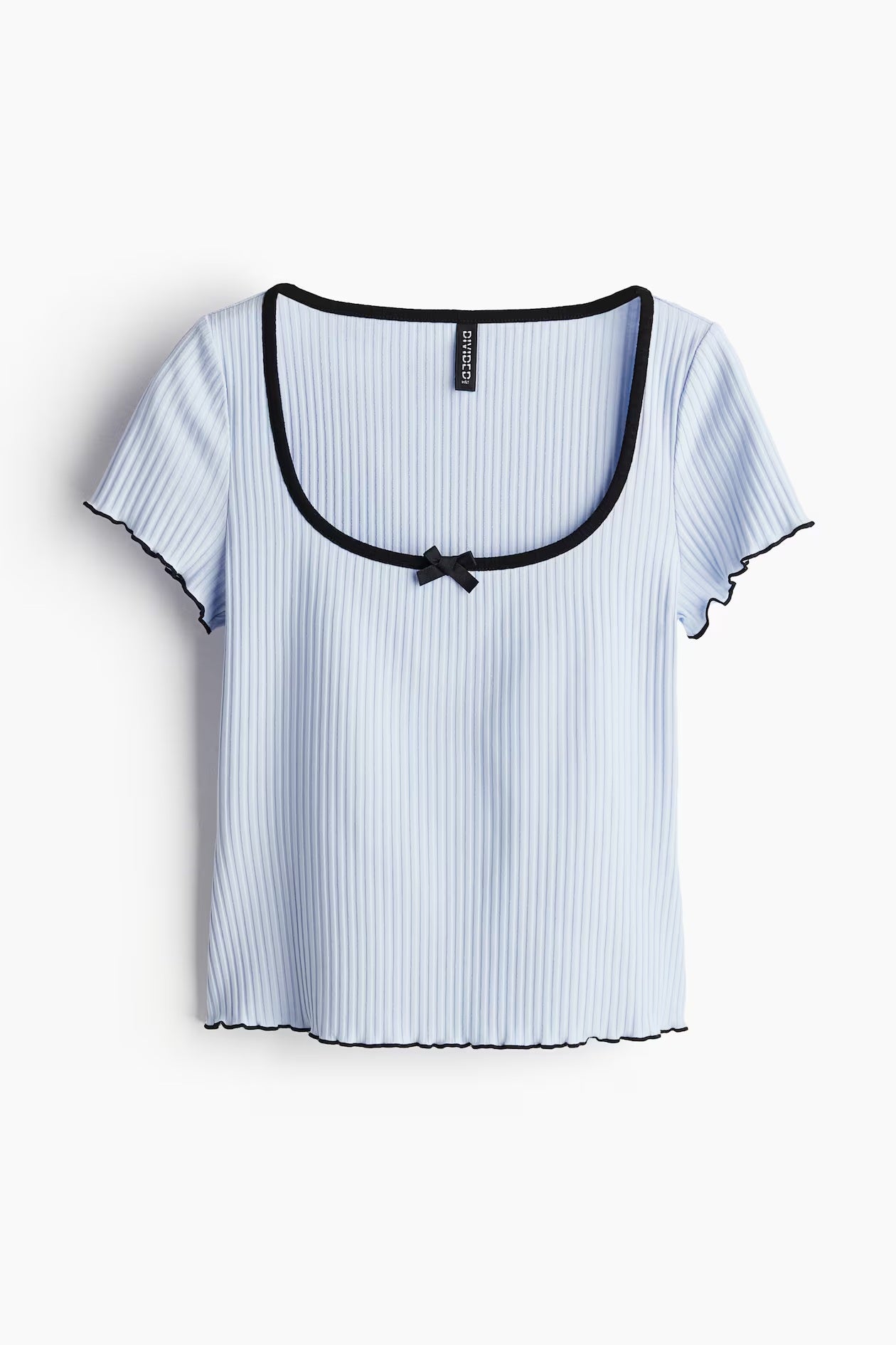 H&M Overlock-Detail Ribbed Top