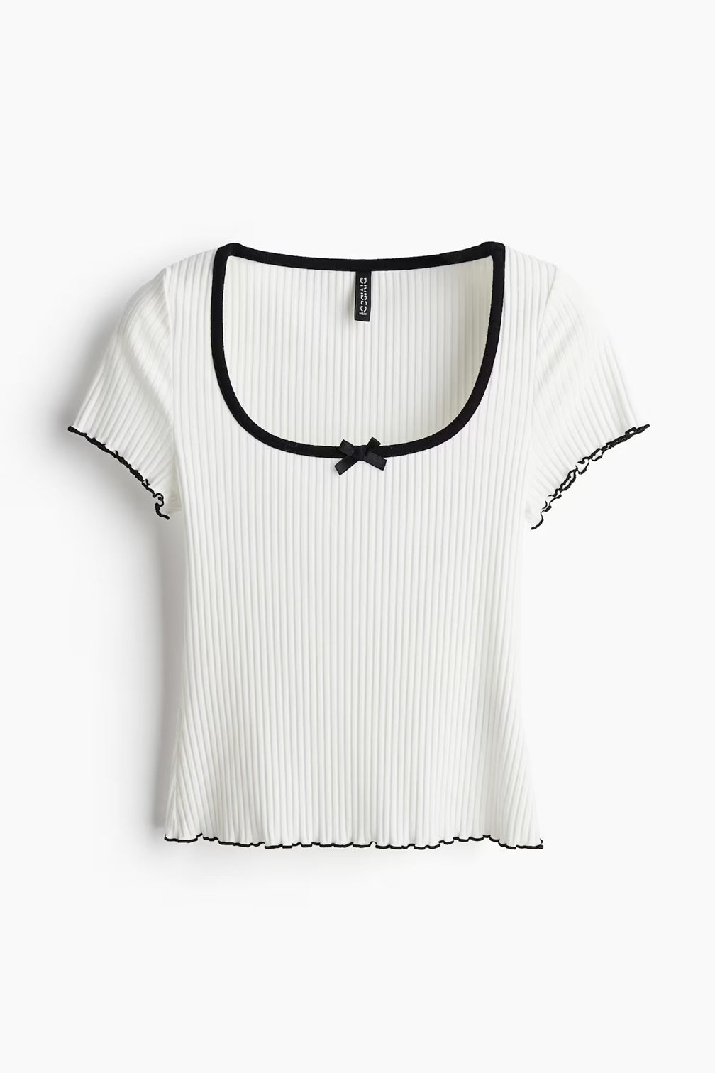 H&M Overlock-Detail Ribbed Top