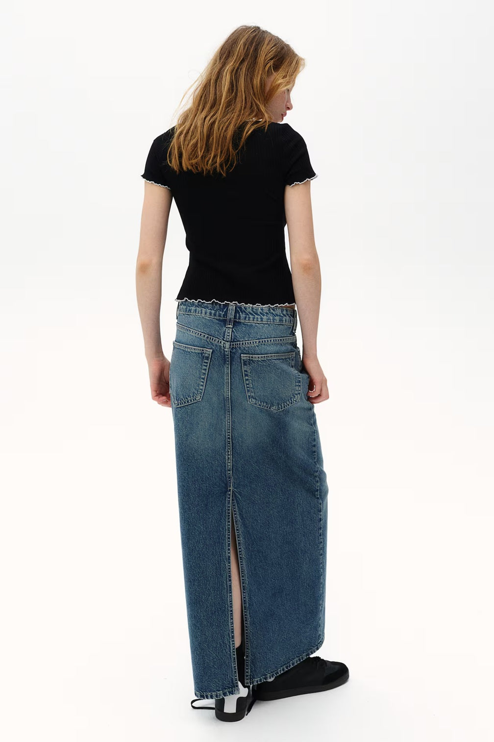 H&M Overlock-Detail Ribbed Top