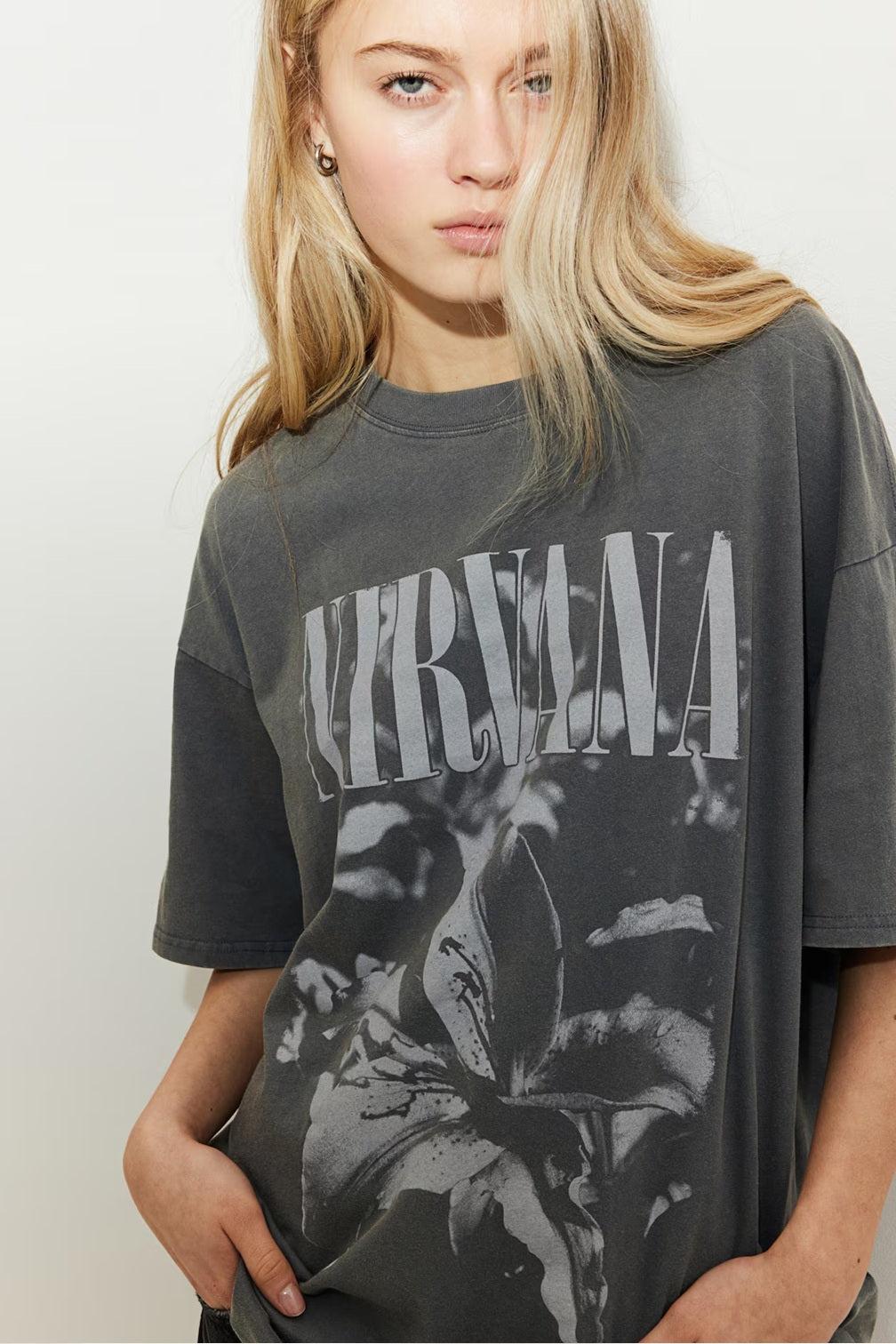 H&M Oversized Printed T-shirt - Grey