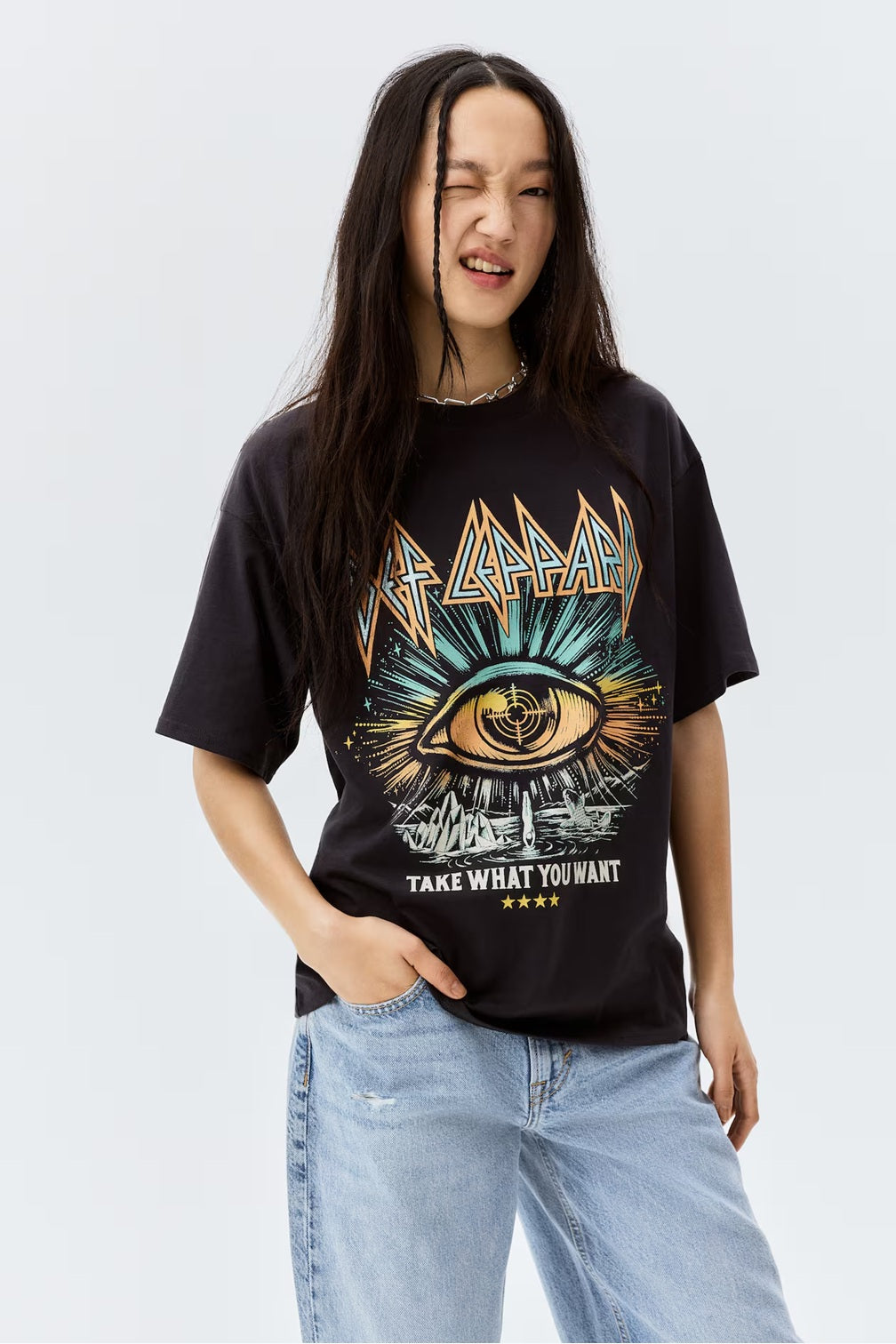 H&M Oversized Printed T-shirt - Grey