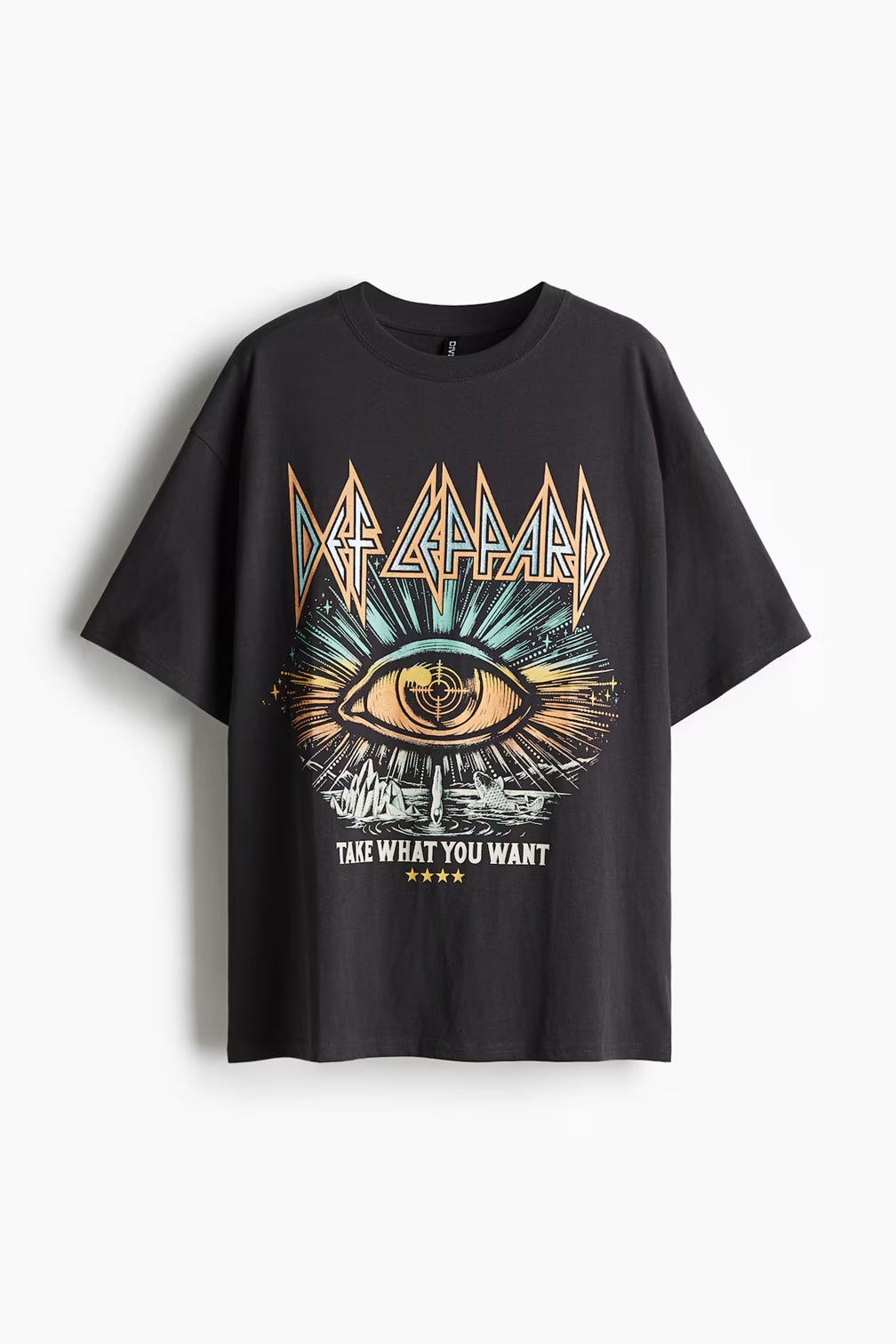 H&M Oversized Printed T-shirt - Grey