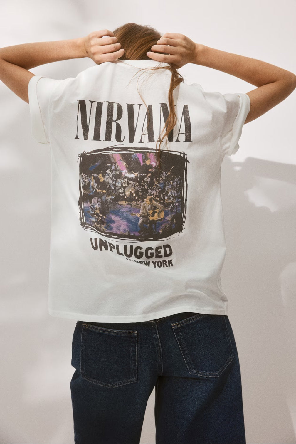 H&M Oversized Printed T-shirt - Cream