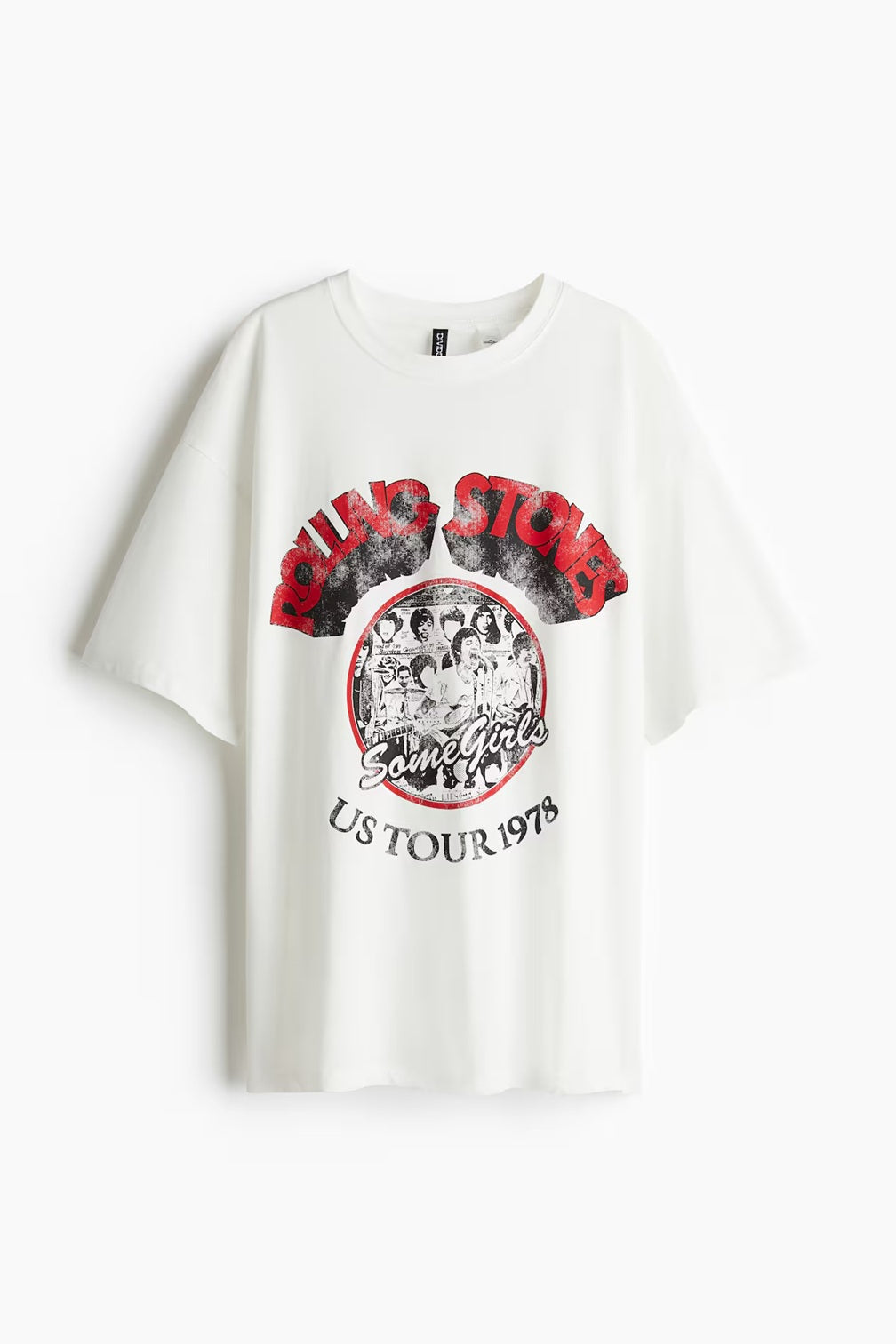 H&M Oversized Printed T-shirt - Cream