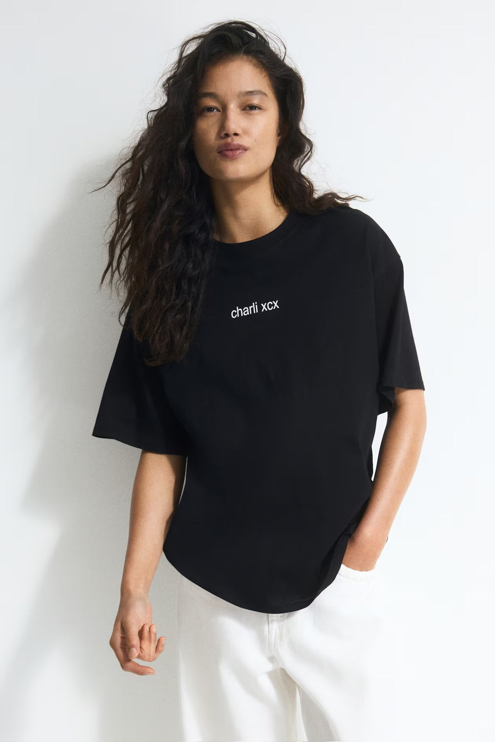 H&M Oversized Printed T-shirt - Black/Brown