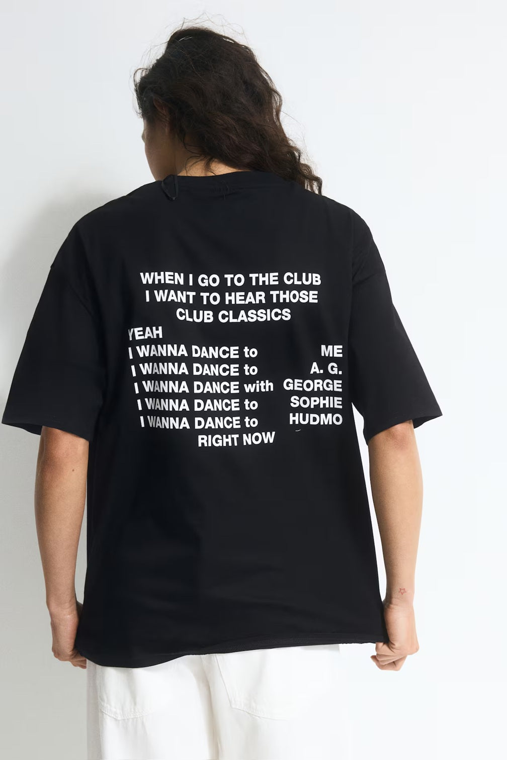 H&M Oversized Printed T-shirt - Black/Brown