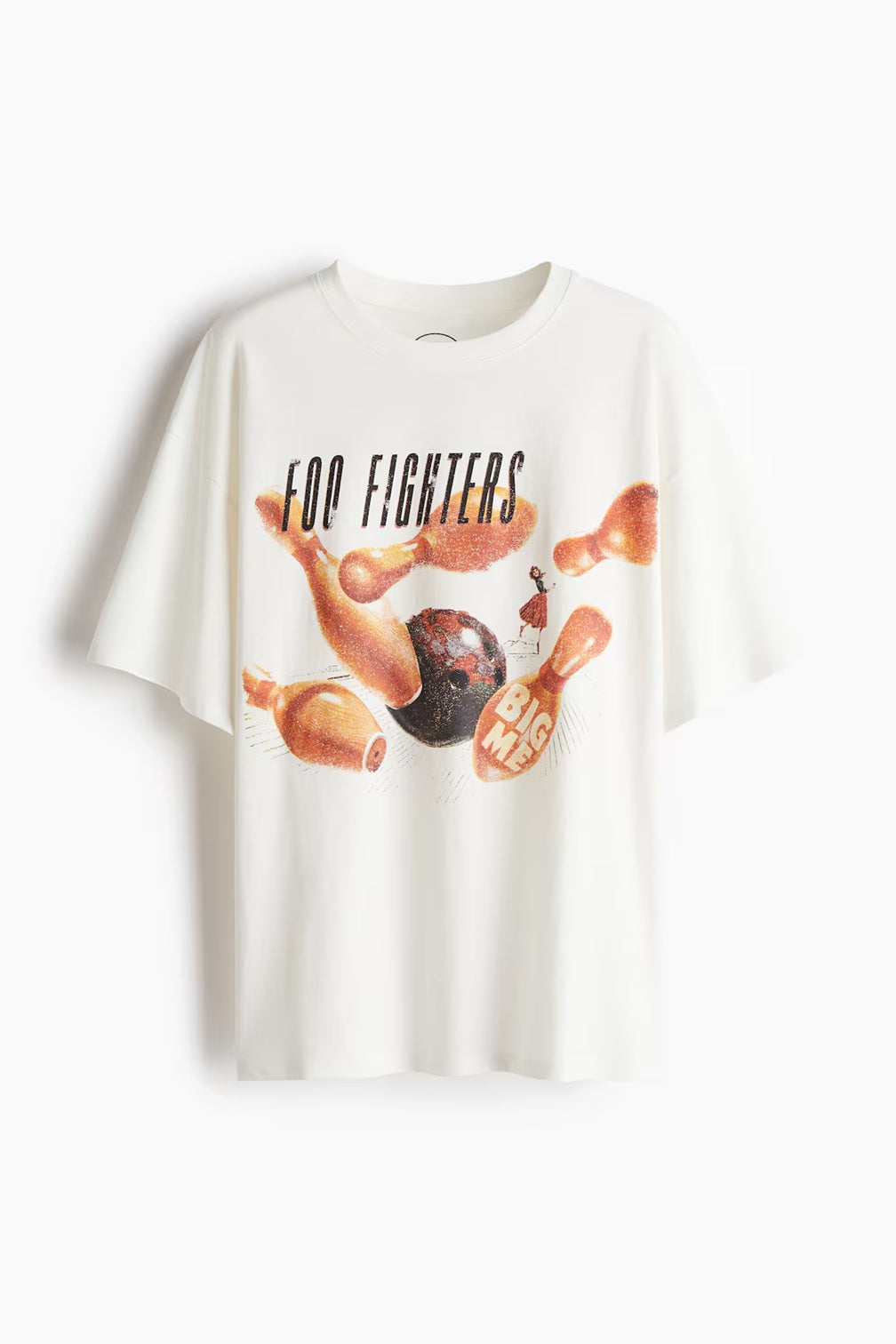 H&M Oversized Printed T-shirt - Cream