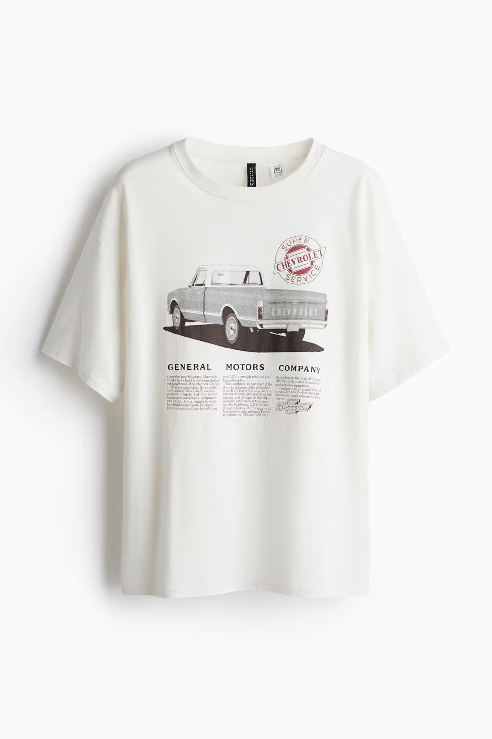 H&M Oversized Printed T-shirt - Cream