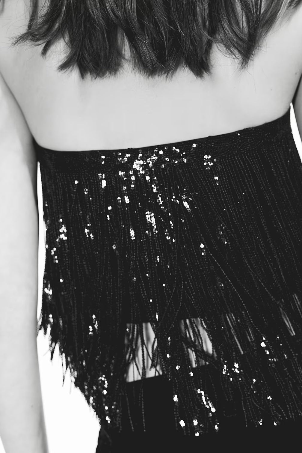 H&M Sequin-Fringed Bandeau Top