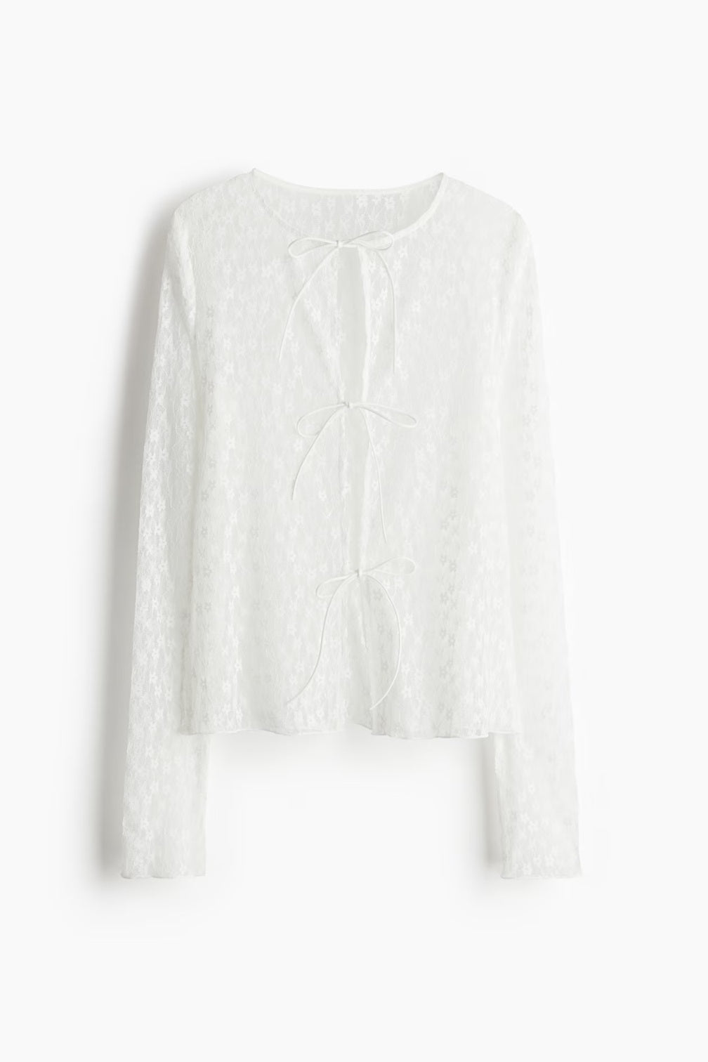 H&M Tie-Detail Lace Top